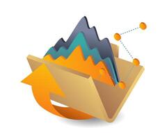 Technology Growth Data Analysis Folder vector