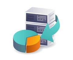 Percentage Analysis of Server Data flat illustration vector
