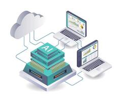 System for artificial intelligence data analysis on cloud servers vector
