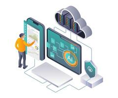 Impact of Data Analytics on Business Digital Transformation vector