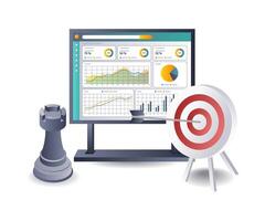 Digital Marketing Dashboard Strategies for Analysts vector