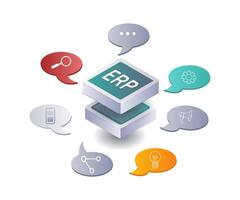 Optimizing Business Expansion with ERP Management vector