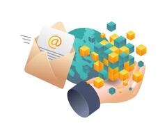 Integration of Blockchain Technology in Business Email Systems vector