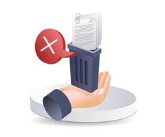 Deleting Spam Email Data flat isometric illustration vector