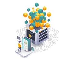 Exploring Blockchain Data Analysis with Smartphone Technology vector