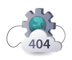 Lost in Cyberspace Decoding the 404 Error flat illustration vector