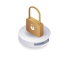 Database Security Lockdown isometric illustration vector