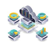 Digital Transformation in Cloud Server Management vector