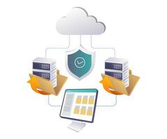 Implementing Computer Technology for Secure Transactions in Cloud Servers vector