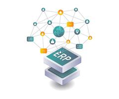 ERP System Networks for Business Management vector