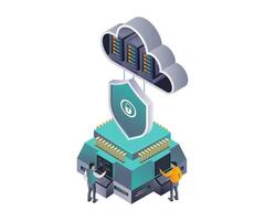 Cloud Server Data Development and Maintenance Team vector