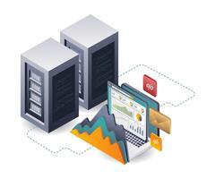 Business Data Analysis for Server Development vector