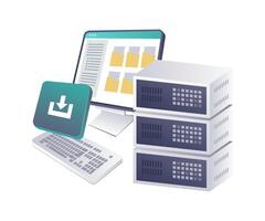 Ensuring Security in Data Download and Upload on Servers vector
