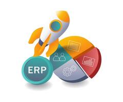 ERP Startup Launch Strategy and Business Analysis vector