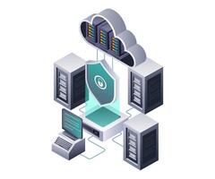 Endpoint Security for Cloud Server Data Analysis and Management vector