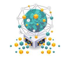 Global Blockchain Technology Networks in Business Investments vector