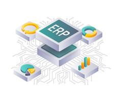 ERP Network Technology for Business Analysis vector
