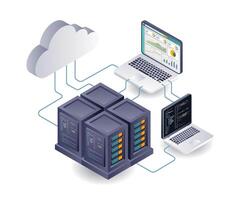 Cloud Server Management System Analytics vector
