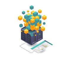 Analyzing Blockchain Server Technology vector