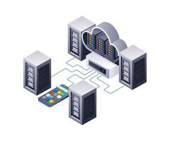Analyzing Network Data in Cloud Server Management vector