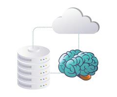 Artificial Intelligence in Cloud Server Technology vector