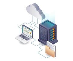 Analyzing Data Networks in Cloud Server Systems vector