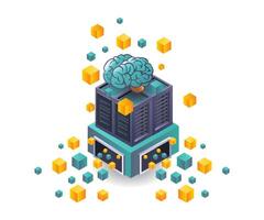 Blockchain and Artificial Intelligence Technologies for Server Infrastructure vector