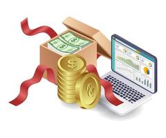 Analysis of Financial Data in Corporate Business vector