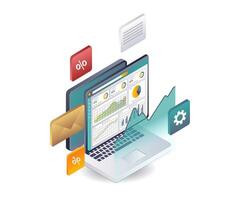 Analyzing Digital Business Growth with Data Computing vector
