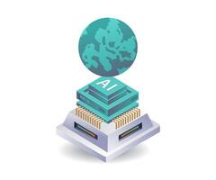 The Transformation of the World by Artificial Intelligence Technology vector