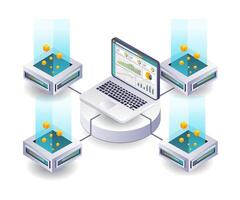Computer Analysis of Blockchain Technology in Business Investments vector
