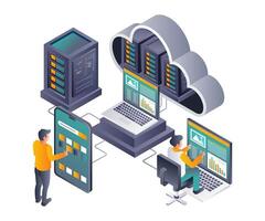 Team in Ensuring Transaction Security on Cloud Servers vector