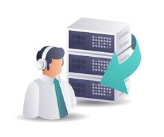 Personal Data Management Personnel in Server Systems vector