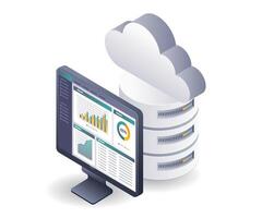 Analyzing the performance process of cloud server computers vector