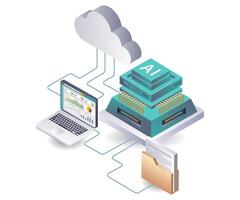 Artificial intelligence system for server data analysis vector
