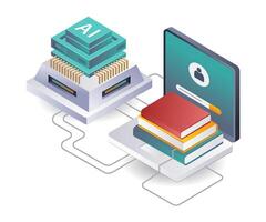 Artificial Intelligence in School Education Applications vector