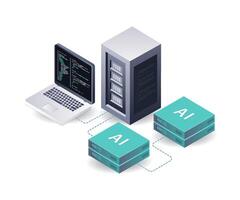 Artificial Intelligence Data for Server System Intelligence vector