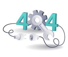 Repair process for error code 404 in internet technology vector