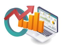 Analyzing Business Trends with Computer-Based Data Analysis vector