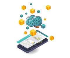 Smartphone Data Analysis in AI Blockchain Technology vector