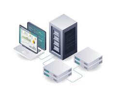 Analytical Insights into Server Data isometric illustration vector