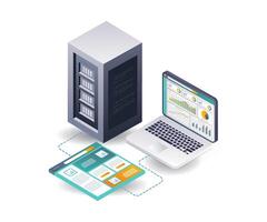 Web Design Analysis of Computer Servers vector