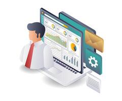 Professional Data Management for Technological Business Development Analysis vector