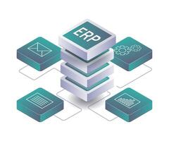 Strategic Growth of ERP Database Server Networks in Business vector