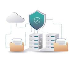 Ensuring Security in Cloud Server Technology vector