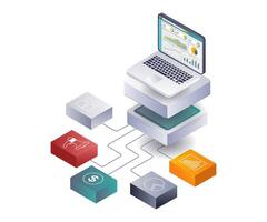 Computer Analysis in Business Development Networking vector