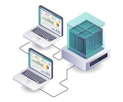 Computer Technology for Server Data Analysis vector