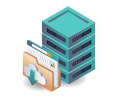 Computer Data Storage Server for Networks vector