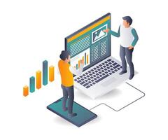 Analyzing Business Growth Using Computers vector