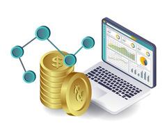 Automated Solutions for Business Financial Analysis with Computers vector